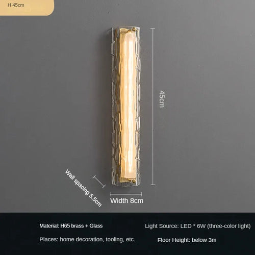 Modern glass LED wall light for interiors - vue 9 sur 8