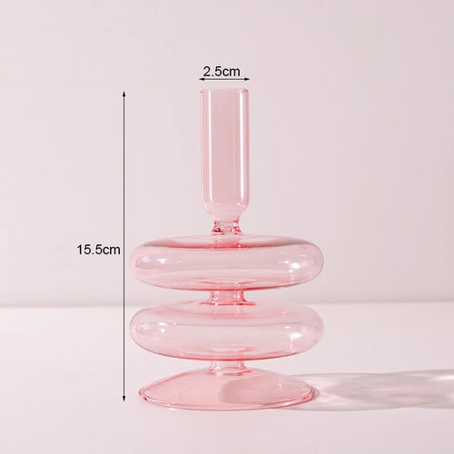 Vintage glass candle holder for weddings and romantic dinners - vue 21 sur 27