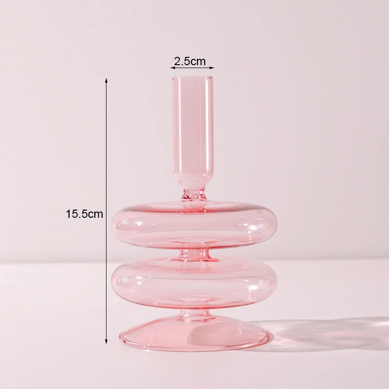 Vintage glass candle holder for weddings and romantic dinners - vue 20 sur 27
