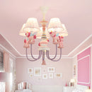 Romantic fabric and resin chandelier for children