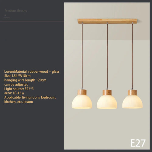 Modern pendant light with glass shade for kitchen island - vue 10 sur 11