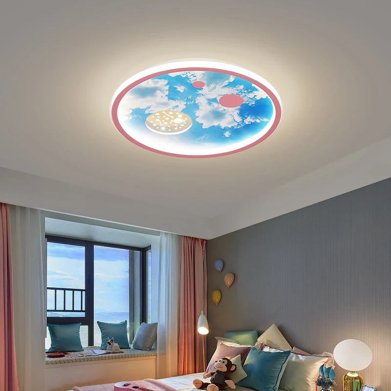 Nordic children's chandelier with cartoon style lighting