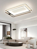 Nordic rectangular LED ceiling light with dimmable remote control