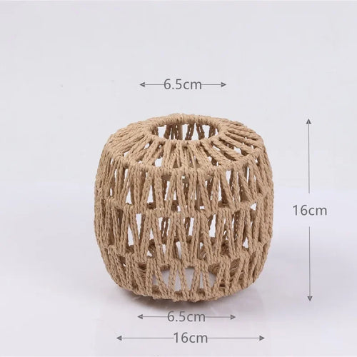 Rattan pendant chandelier with lampshade for hanging lighting - vue 13 sur 17