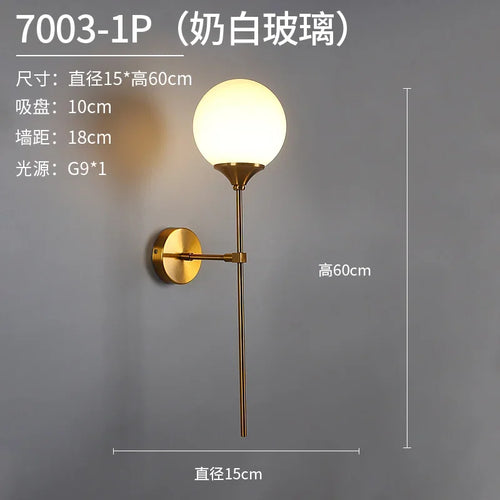 modern led wall light in the shape of a decorative ball - vue 11 sur 11
