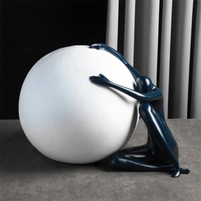Creative artistic humanoid balloon design table lamp - vue 6 sur 13
