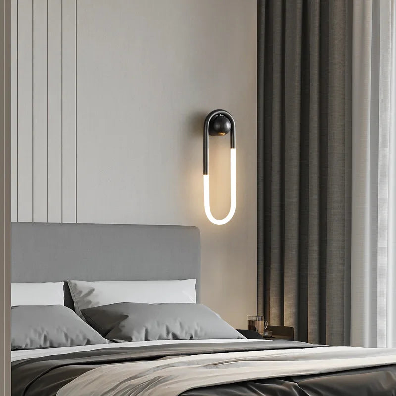 Modern elliptical LED wall light for interior decoration - vue 3 sur 11
