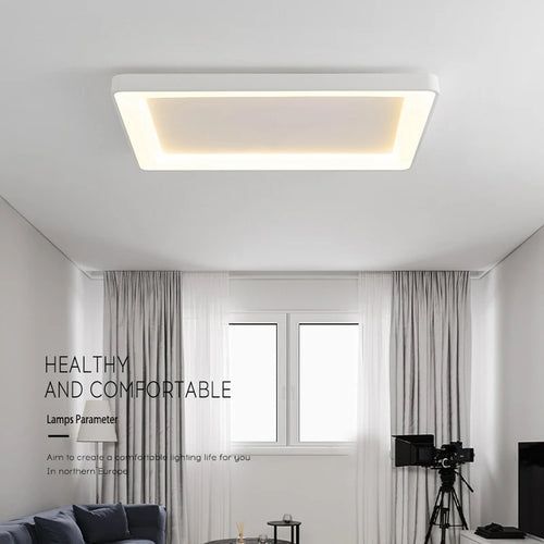 Simple rectangular LED ceiling light for modern interiors - vue 4 sur 10