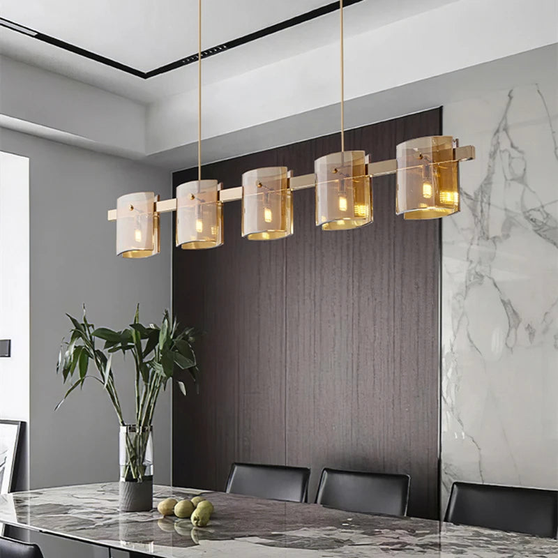 Modern smoked glass chandelier for elegant décor