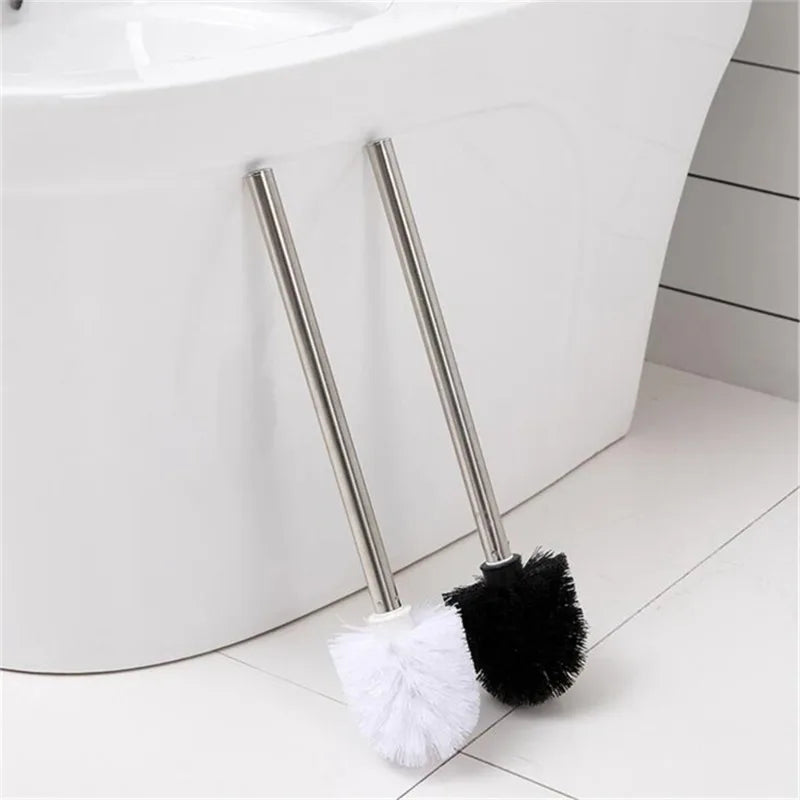 Stainless steel toilet brush for sanitary cleaning
