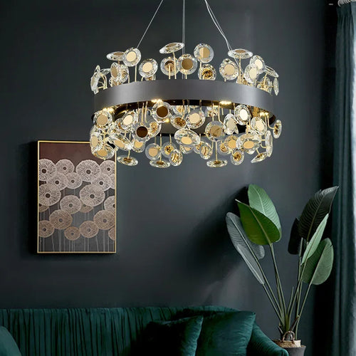 Italian design crystal chandelier for elegant interior decor - vue 2 sur 8