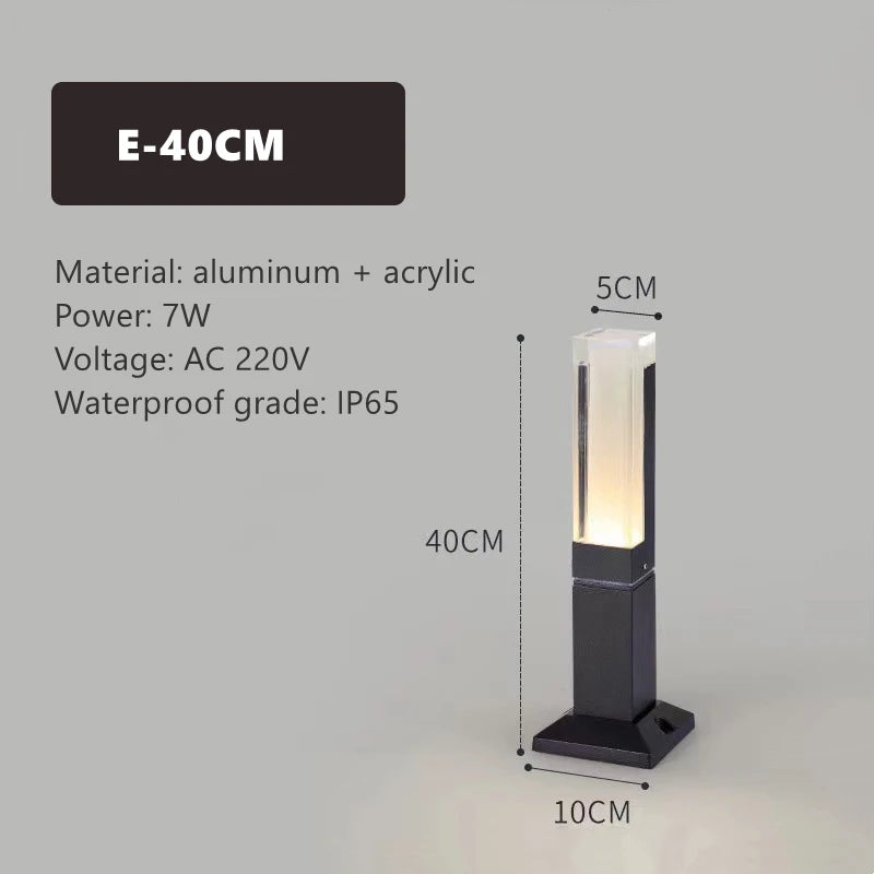 Simple outdoor LED lamp for garden and landscape lighting