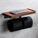 wooden tissue holder with shelf for bathroom