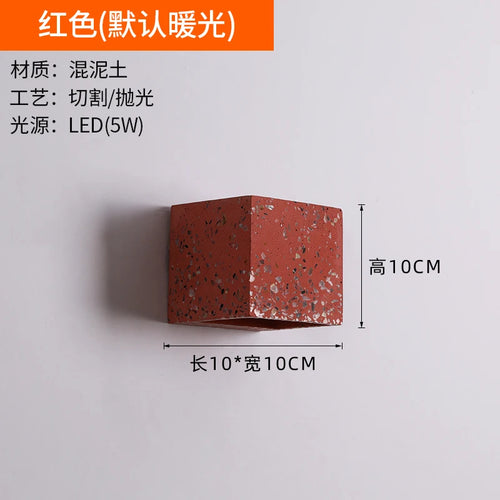 Decorative minimalist industrial style cement LED wall light - vue 10 sur 10