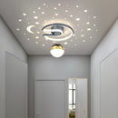 Black grey 28W LED ceiling light with glass ball shades, star effect for hallway, foyer and indoor lighting