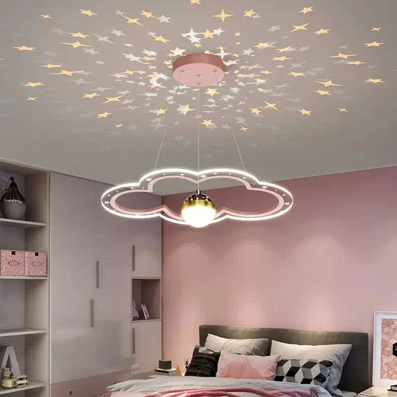 Modern star-shaped chandelier for children's decorative bedroom - vue 3 sur 18