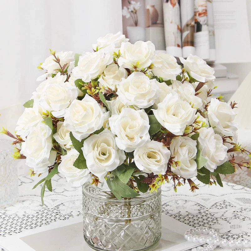 Decorative silk rose bouquet with honey fragrance for interior decor
