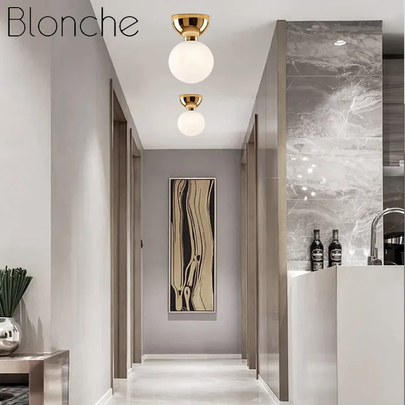 Modern minimalist glass ceiling light for elegant interiors