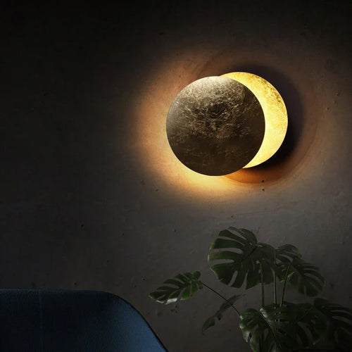 Modern round wall light eclipse decorative wall lamp - vue 6 sur 12