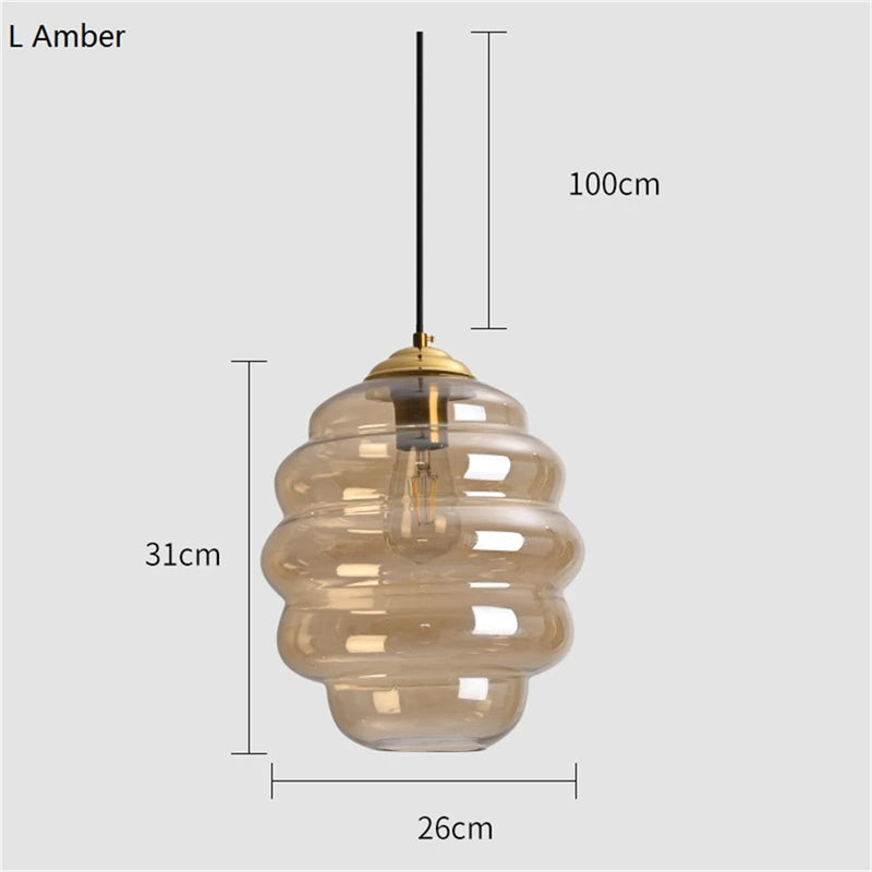 Modern nordic stained glass ball pendant light - vue 9 sur 15