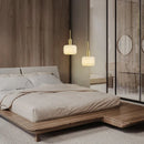 Modern marble and copper chandelier with elegant Nordic design