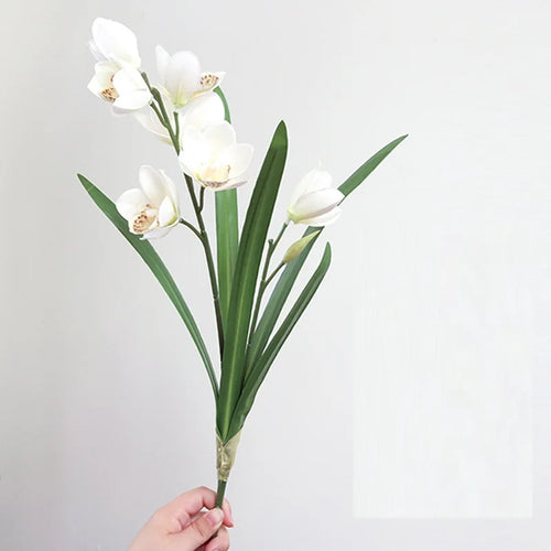 Artificial cymbidium flowers for wedding and event decoration - vue 12 sur 11
