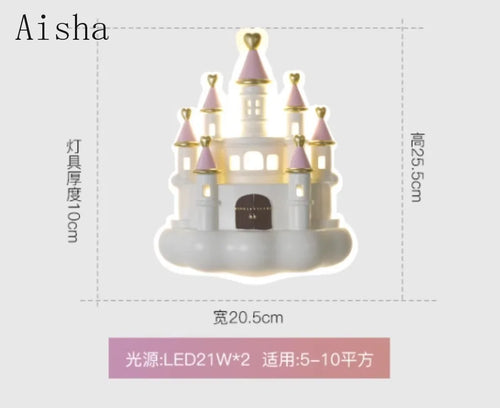 Creative castle wall light for children's bedroom night lamp - vue 6 sur 6