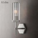 American luxury LED wall light with crystal and gold metal shade