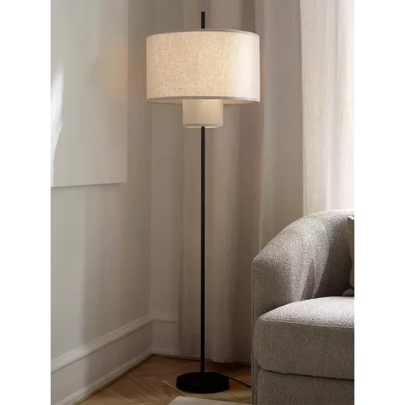Modern minimalist LED fabric floor lamp with Chinese Nordic style