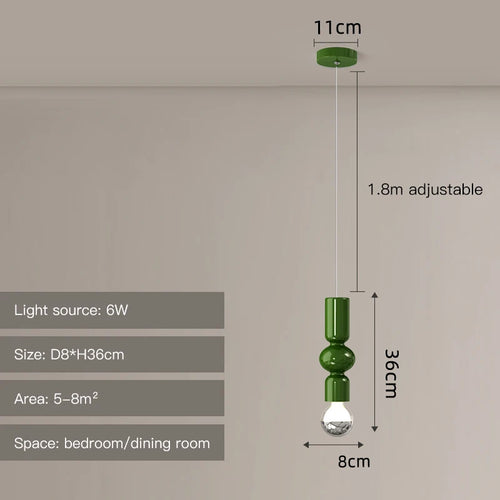 Modern nordic LED pendant light for elegant interior decor - vue 10 sur 12