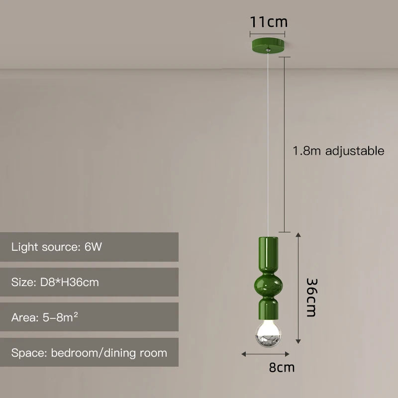 Modern nordic LED pendant light for elegant interior decor - vue 9 sur 12