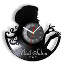 vinyl wall clock for nail and beauty salon