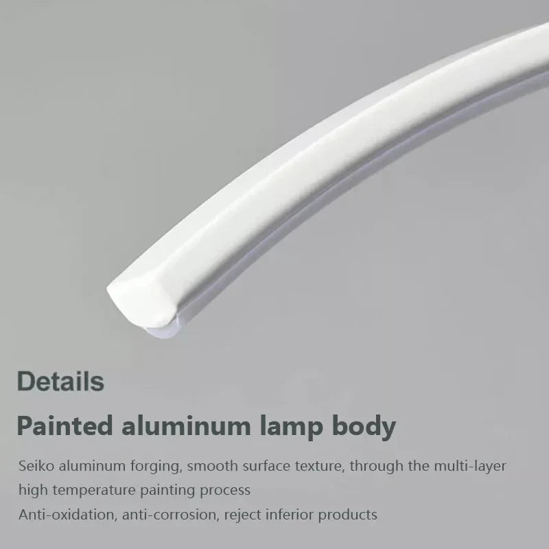 Modern LED chandelier with remote control and simple line - vue 4 sur 8