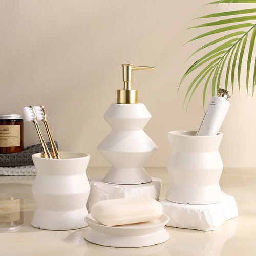 set of 4 ceramic bathroom bottles