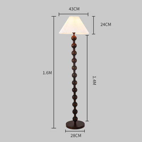 High-end wooden floor lamp for retro interior decor - vue 9 sur 8
