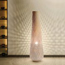 Retro woven rattan and bamboo floor lamp