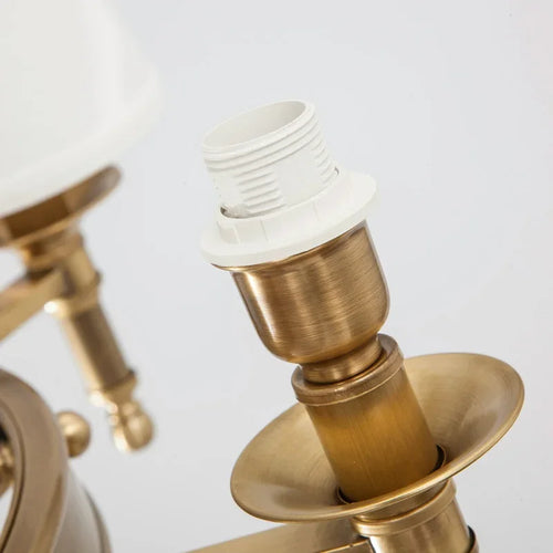 Full copper round chandelier for bedroom - vue 5 sur 12