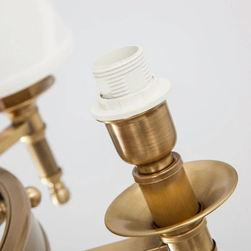 Full copper round chandelier for bedroom - vue 5 sur 12