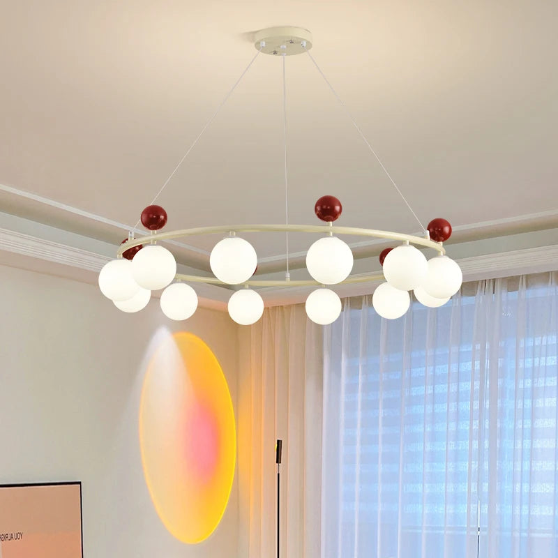 Glass and metal chandelier dynamic lighting style