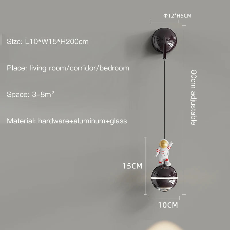 Modern LED astronaut design pendant light - vue 13 sur 18
