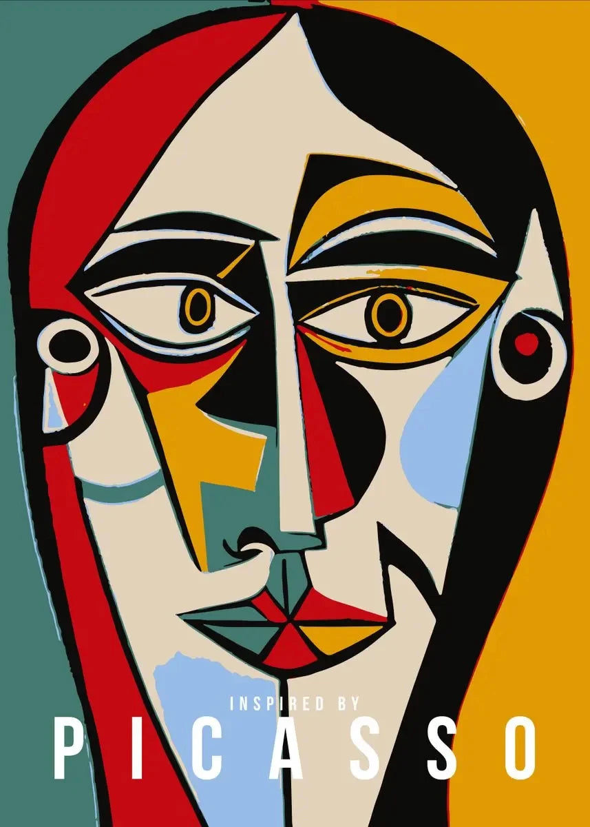Vintage abstract Picasso-inspired portraits for wall decoration
