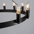 Round retro American style iron LED chandelier