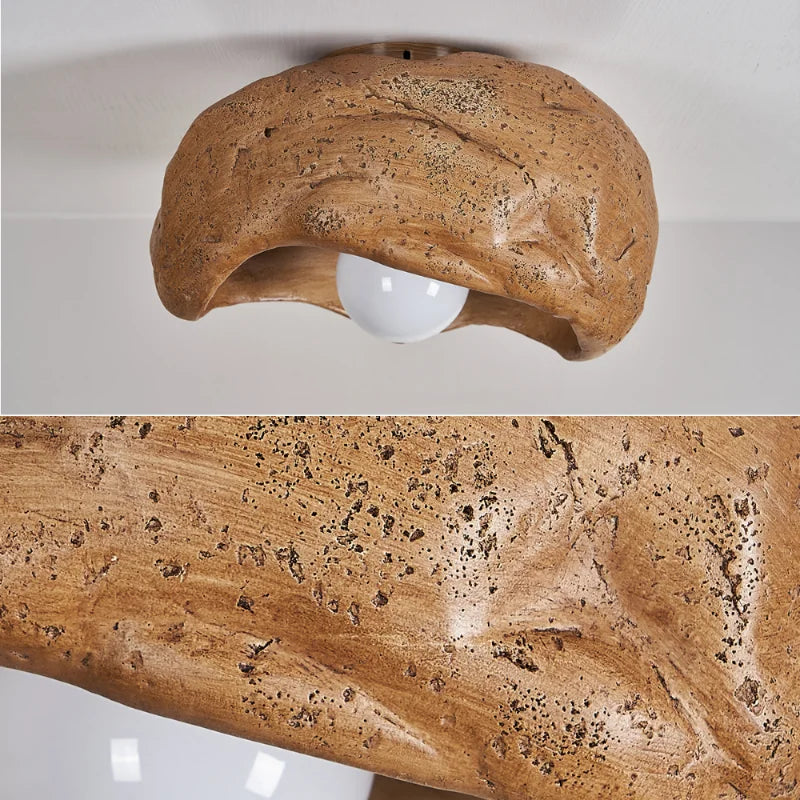 Resin ceiling light Japanese wabi-sabi luminous and silent style - vue 4 sur 17