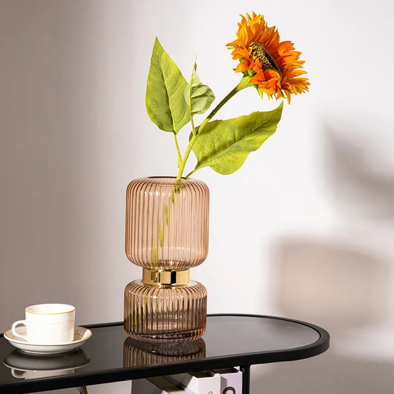 clear glass vase for flowers and hydroponic decoration