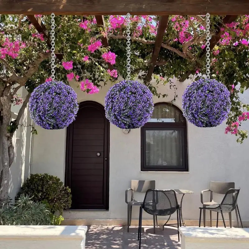 Artificial grass topiary balls for outdoor decoration - vue 3 sur 14