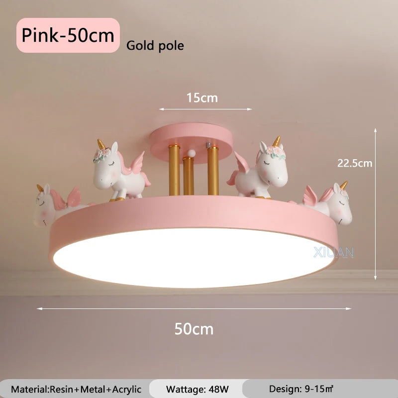 Children's horse motif chandelier for boy's and girl's bedroom
