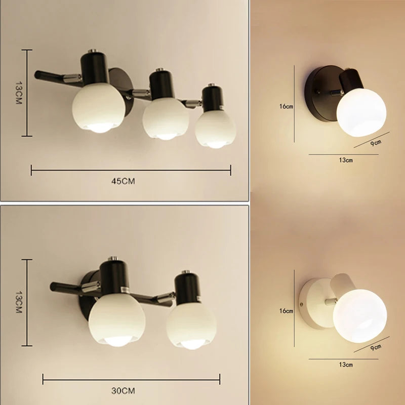 Modern rotating wall light for interior décor and lighting