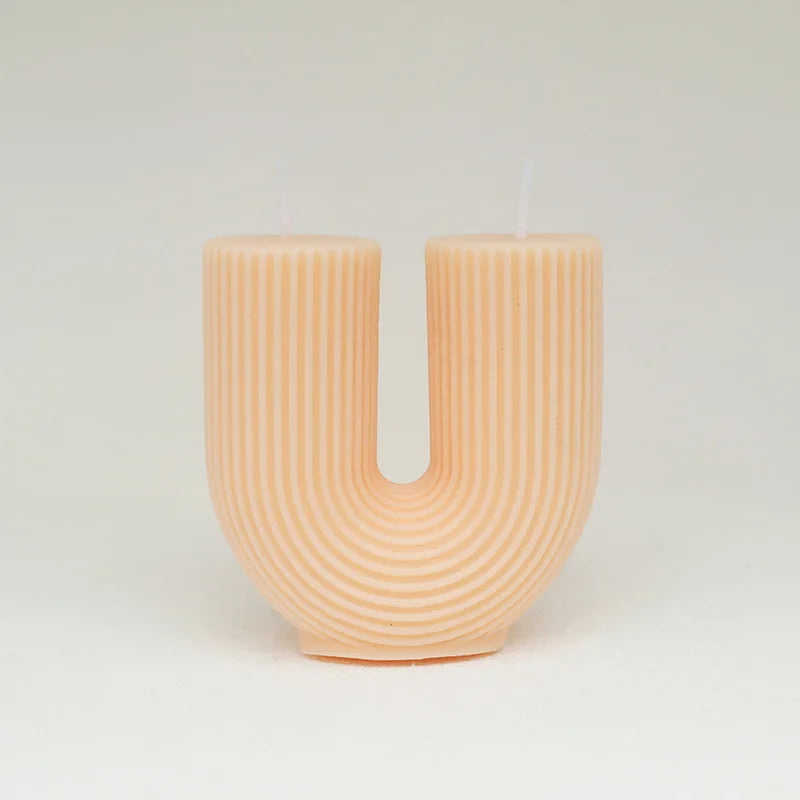 geometric u-shaped scented candles for home decor - vue 17 sur 22