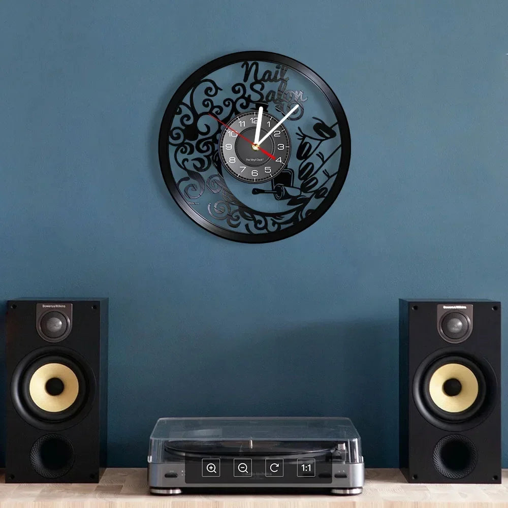 vinyl wall clock for nail and beauty salon - vue 4 sur 31