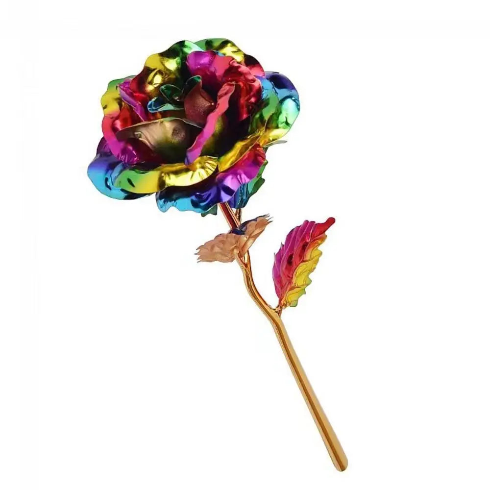Decorative golden metal artificial rose to give as a gift - vue 13 sur 19